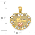 Φόρτωση εικόνας στο εργαλείο προβολής Συλλογής, 14k Gold Two Tone Mom Heart Pendant Charm
