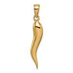Load image into Gallery viewer, 14k Yellow Gold Lucky Italian Horn 3D Pendant Charm
