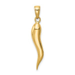 Lataa kuva Galleria-katseluun, 14k Yellow Gold Lucky Italian Horn 3D Pendant Charm
