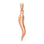 Загрузить изображение в средство просмотра галереи, 14k Rose Gold Lucky Italian Horn 3D Pendant Charm
