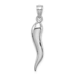 Załaduj obraz do przeglądarki galerii, 14k White Gold Lucky Italian Horn 3D Pendant Charm
