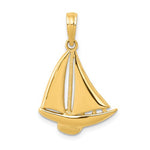 Загрузить изображение в средство просмотра галереи, 14k Yellow Gold Sailboat Sailing Nautical Pendant Charm
