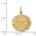Afbeelding in Gallery-weergave laden, 14k Yellow Gold Celestial Flaming Sun Pendant Charm
