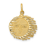 Cargar imagen en el visor de la galería, 14k Yellow Gold Celestial Flaming Sun Pendant Charm
