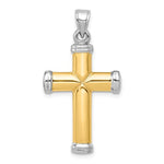 Load image into Gallery viewer, 14k Gold Rhodium Two Tone Reversible Cross Pendant Charm
