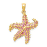Load image into Gallery viewer, 14k Yellow Gold with Enamel Starfish Open Back Pendant Charm
