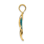 Load image into Gallery viewer, 14k Yellow Gold with Enamel Blue Butterfly Pendant Charm
