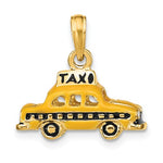 Kép betöltése a galériamegjelenítőbe: 14k Yellow Gold with Enamel Yellow Cab Taxi 3D Pendant Charm
