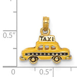 Carica l&#39;immagine nel visualizzatore di Gallery, 14k Yellow Gold with Enamel Yellow Cab Taxi 3D Pendant Charm
