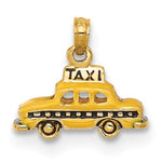 Ladda upp bild till gallerivisning, 14k Yellow Gold with Enamel Yellow Cab Taxi 3D Pendant Charm
