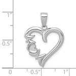 Load image into Gallery viewer, 14K White Gold Mom Heart Pendant Charm
