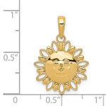 이미지를 갤러리 뷰어에 로드 , 14k Yellow Gold Celestial Smiling Sun Cut Out Pendant Charm
