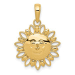 Afbeelding in Gallery-weergave laden, 14k Yellow Gold Celestial Smiling Sun Cut Out Pendant Charm
