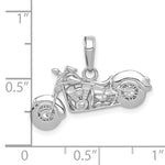 Load image into Gallery viewer, 14k White Gold Motorcycle 3D Pendant Charm
