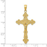 Загрузить изображение в средство просмотра галереи, 14k Yellow Gold Crucifix Cross INRI Fleur De Lis Pendant Charm
