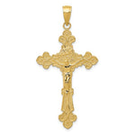 Indlæs billede til gallerivisning 14k Yellow Gold Crucifix Cross INRI Fleur De Lis Pendant Charm
