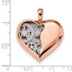Charger l&#39;image dans la galerie, 14k Rose Gold 14k White Gold Heart Reversible Pendant Charm
