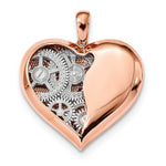 Lataa kuva Galleria-katseluun, 14k Rose Gold 14k White Gold Heart Reversible Pendant Charm

