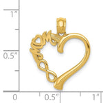 Kép betöltése a galériamegjelenítőbe: 14K Yellow Gold Mom Heart Infinity Pendant Charm
