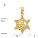 Ladda upp bild till gallerivisning, 14k Yellow Gold Diamond Cut Snowflake Pendant Charm
