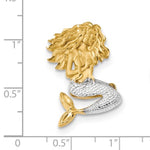 Load image into Gallery viewer, 14k Yellow Gold and Rhodium Mermaid Chain Slide Pendant Charm
