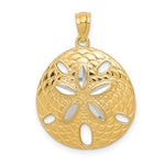 Load image into Gallery viewer, 14k Yellow Gold and Rhodium Sand Dollar Pendant Charm
