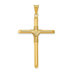 Load image into Gallery viewer, 14k Yellow Gold Cross Polished 3D Hollow Pendant Charm 49mm x 28mm
