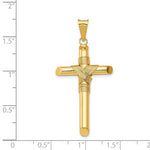 Load image into Gallery viewer, 14k Yellow Gold Cross Polished 3D Hollow Pendant Charm 42mm x 20mm
