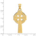 Kép betöltése a galériamegjelenítőbe: 14k Yellow Gold Celtic Cross Trinity Knot Large Pendant Charm
