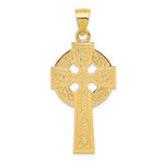 Lade das Bild in den Galerie-Viewer, 14k Yellow Gold Celtic Cross Trinity Knot Large Pendant Charm
