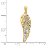 Afbeelding in Gallery-weergave laden, 14k Yellow Gold and Rhodium Angel Wing Pendant Charm
