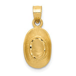 Afbeelding in Gallery-weergave laden, 14k Yellow Gold Cowboy Cowgirl Hat Diamond Cut Pendant Charm
