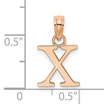 Load image into Gallery viewer, 14K Rose Gold Uppercase Initial Letter X Block Alphabet Pendant Charm

