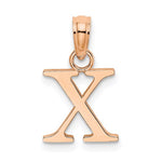 Charger l&#39;image dans la galerie, 14K Rose Gold Uppercase Initial Letter X Block Alphabet Pendant Charm
