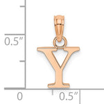 Load image into Gallery viewer, 14K Rose Gold Uppercase Initial Letter Y Block Alphabet Pendant Charm
