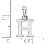 Load image into Gallery viewer, 14K White Gold Uppercase Initial Letter H Block Alphabet Pendant Charm
