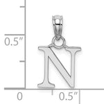 Load image into Gallery viewer, 14K White Gold Uppercase Initial Letter N Block Alphabet Pendant Charm
