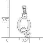 Afbeelding in Gallery-weergave laden, 14K White Gold Uppercase Initial Letter Q Block Alphabet Pendant Charm
