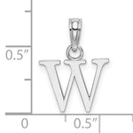 Load image into Gallery viewer, 14K White Gold Uppercase Initial Letter W Block Alphabet Pendant Charm
