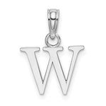 Load image into Gallery viewer, 14K White Gold Uppercase Initial Letter W Block Alphabet Pendant Charm
