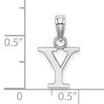 Load image into Gallery viewer, 14K White Gold Uppercase Initial Letter Y Block Alphabet Pendant Charm
