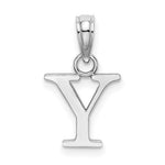 Load image into Gallery viewer, 14K White Gold Uppercase Initial Letter Y Block Alphabet Pendant Charm

