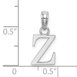 Load image into Gallery viewer, 14K White Gold Uppercase Initial Letter Z Block Alphabet Pendant Charm
