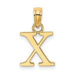 Indlæs billede til gallerivisning 14K Yellow Gold Uppercase Initial Letter X Block Alphabet Pendant Charm

