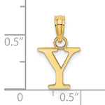 Carregar imagem no visualizador da galeria, 14K Yellow Gold Uppercase Initial Letter Y Block Alphabet Pendant Charm
