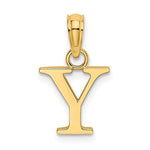 Carregar imagem no visualizador da galeria, 14K Yellow Gold Uppercase Initial Letter Y Block Alphabet Pendant Charm
