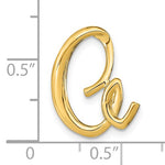 Load image into Gallery viewer, 14k Yellow Gold Initial Letter A Cursive Chain Slide Pendant Charm
