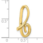Kép betöltése a galériamegjelenítőbe: 14k Yellow Gold Initial Letter B Cursive Chain Slide Pendant Charm
