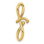 Load image into Gallery viewer, 14k Yellow Gold Initial Letter F Cursive Chain Slide Pendant Charm
