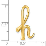 Load image into Gallery viewer, 14k Yellow Gold Initial Letter H Cursive Chain Slide Pendant Charm
